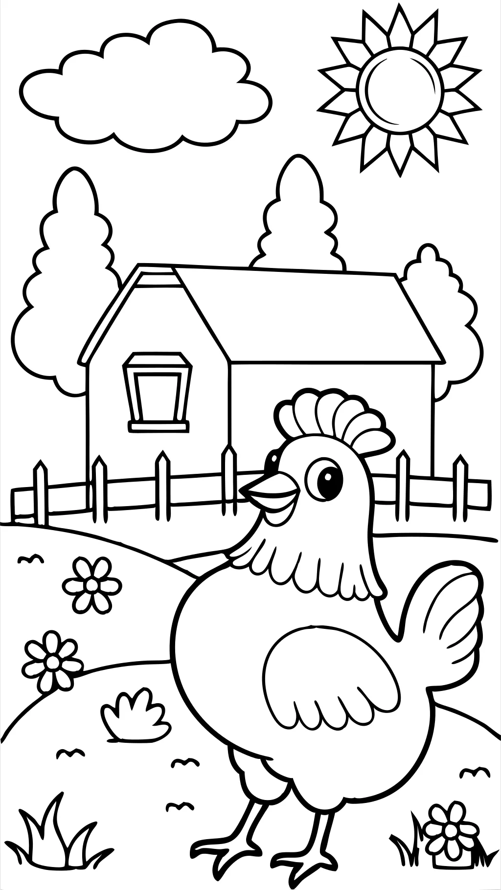 coloriages de poulet imprimables